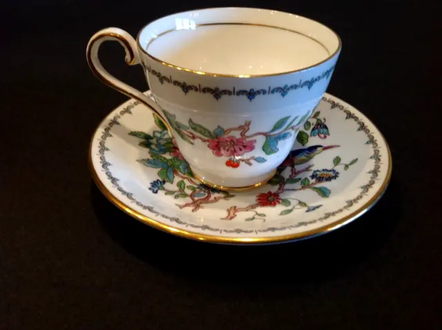 Aynsley Pembroke Footed Cup and Saucer - Bone China