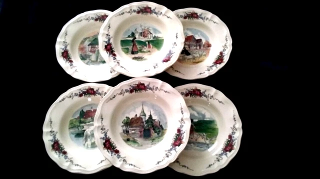 6 Assiettes creuses en faience de Sarreguemines  Modèle Obernai   NOUVEAUTE