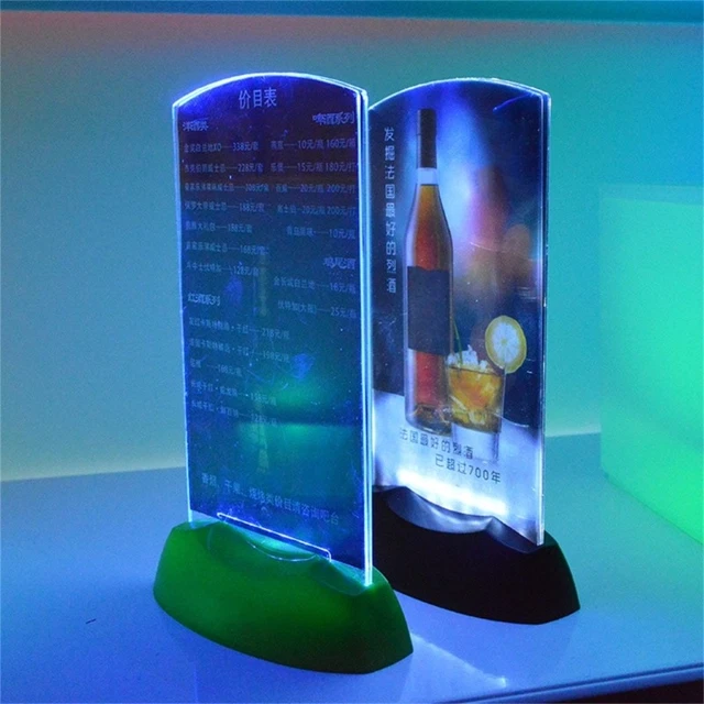 LED ILLUMINATED MENU Board for Party Decorations Sign Holder with Color ...
