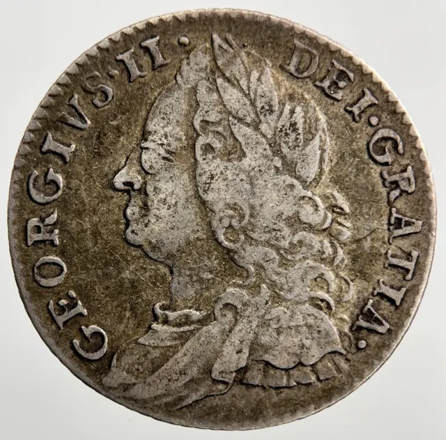 1758 George II 2nd Sixpence | British Silver Coin | Fine Collectable Grade a1549