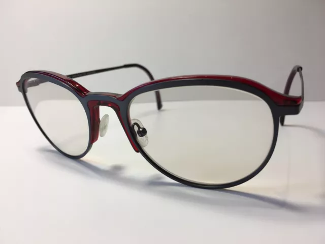 Brille Vintage Anthrazit panto BLOOMDALE BD 583 col85 54-20 140 nickelfrei, rot  3