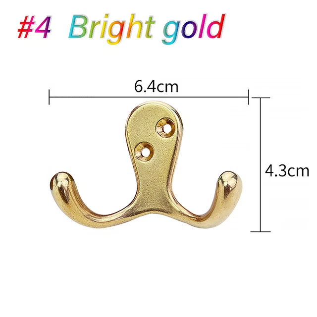 Vintage Brass Single/double Hook Up Wall Hanger Clothes Hat Coat Hall Fix Retro