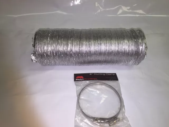 4" Inch 100mm Inline Extractor Intake Grow Room Fan 3M Ducting & 2 Ducting Clips 2