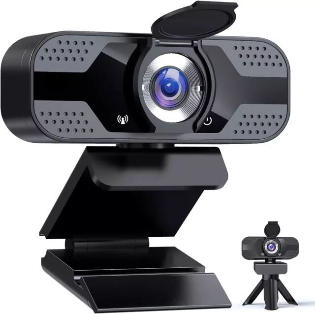 Webcam PC 1080P Full HD Avec Microphone, Caméra Web USB Avec Trépied, Pour Ordin