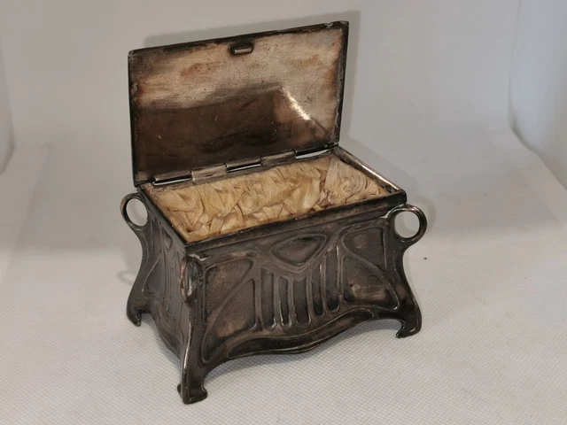 Ancien Coffret De Jeux JTR Art Nouveau En Bois - Jeux De Société Vintage - Incomplet Mais Bien Garni