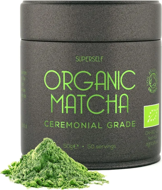 ORGANIC MATCHA GREEN Tea Powder - 50g Gift Tin - Ceremonial Grade - 100 ...