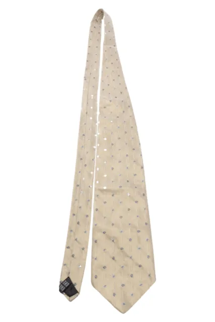 BUGATTI Herren Krawatte Seide Beige Gemustert 146 cm Elegant