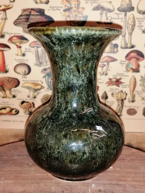 Vintage Fosters Pottery Glazed Green Vase