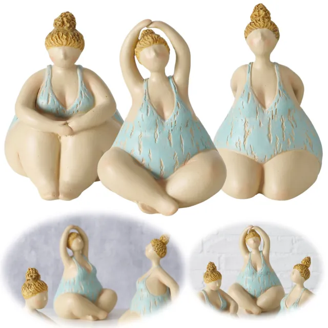 3x Yoga Deko-Figur Molly Set Objekt Dame Skulptur Gymnastik Dekoration Feng Shui