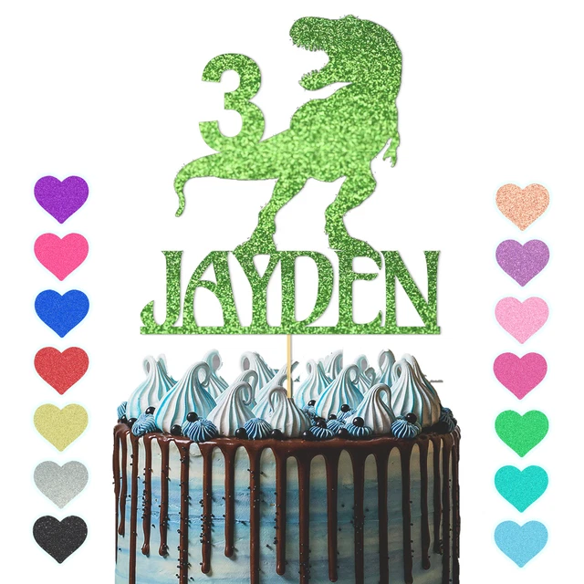 Dinosaur Hojas De Palma Toppers Happy Birthday Jungle Safari Decoración De La Fita Número Verde 1 2 3 4 Decoración De Pastel De Fita Para Niños De 5 Años De 13,42 € | DHgate