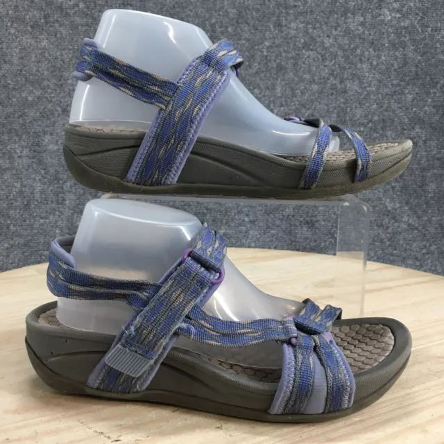 Bare Traps Sandals Womens 6 M Strappy Slingback Blue Fabric Open Toe Casual