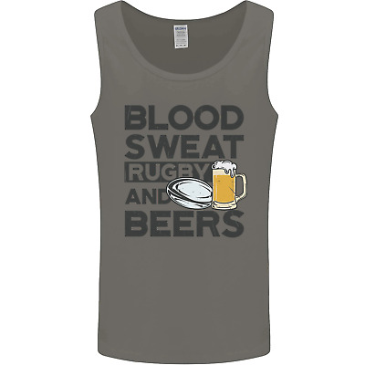Blood Sweat Rugby and Beers Funny Mens Vest Tank Top