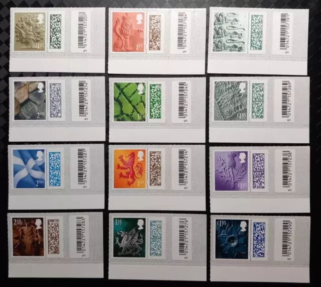 GB 2022 Regionals Collection~Barcoded~Country Definitives~(12)~barcode tabs~