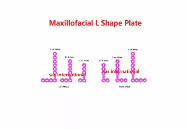 Maxillofacial Adaption L Shape Plate mandibule produits lot de 5 pcs