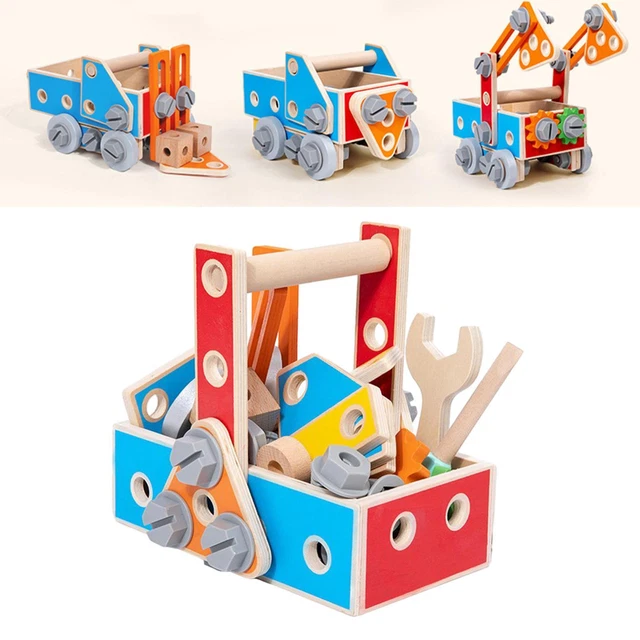 JOYIN Ensemble d'outils de construction 19 pièces pour enfants avec perceuse électrique et accessoires
