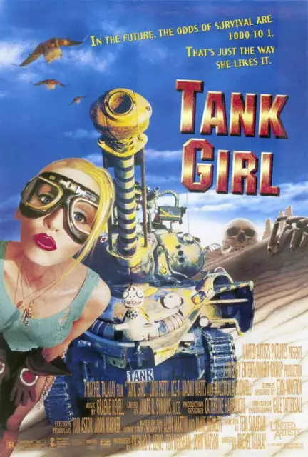 TANK GIRL Movie POSTER 27 x 40 Lori Petty, Malcolm McDowell, Ice-T, D