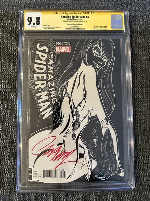 Amazing Spider-Man #4 SS signed J Scott Campbell 1st Silk Neg Variant CGC 9.8 NM