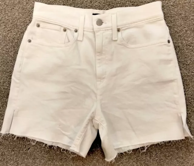 NWT Sz 26 2 Women's JCrew Factory White Denim Jean Cut-Off Shorts