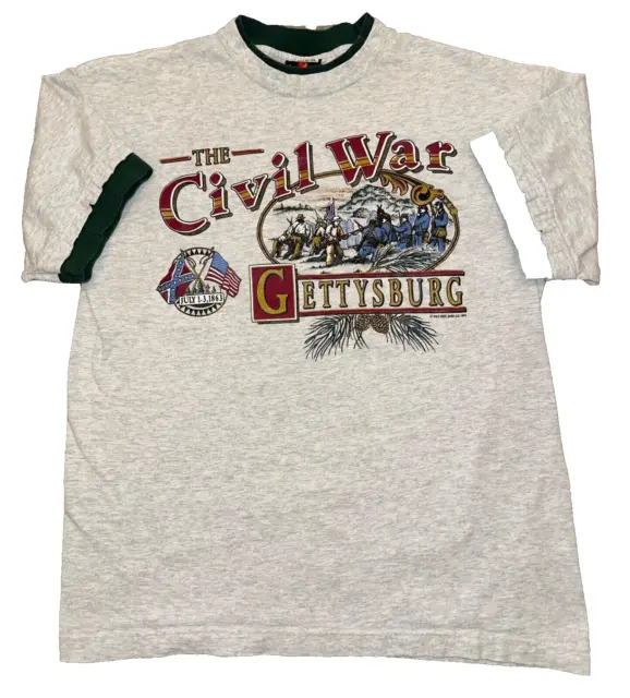 Signal Sport Civil War Gettysburg Men's Short Sleeve Vintage 1995 T Shirt USA L