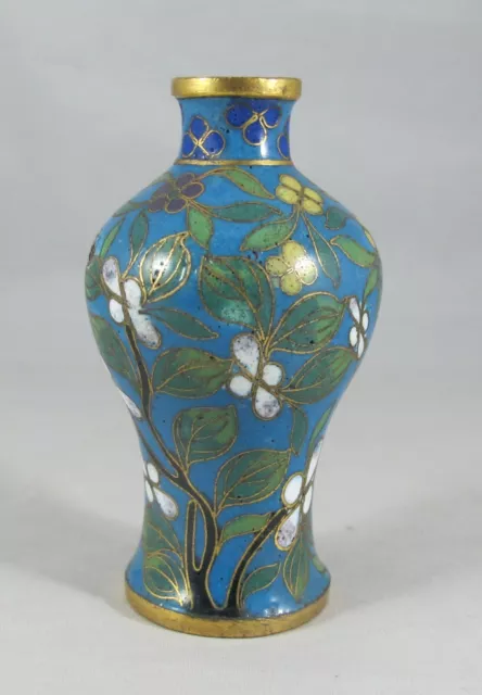 petit vase ou tabatière en bronze émail cloisonné Chinois Chine 19è siècle