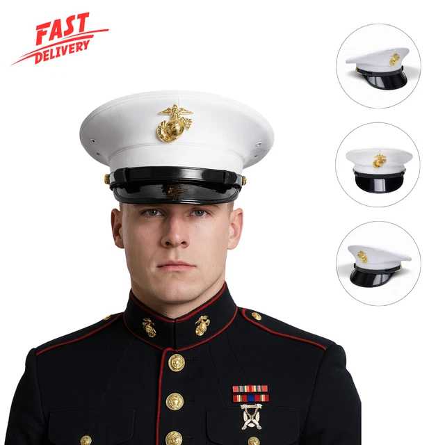 USMC MARINE CORPS Dress Blue Enlisted Vinyl Service White Dress Cap Hat $59.75 - PicClick USMC MARINE CORPS Dress Blue Enlisted Vinyl Service White Dress Cap Hat $59.75 - PicClick