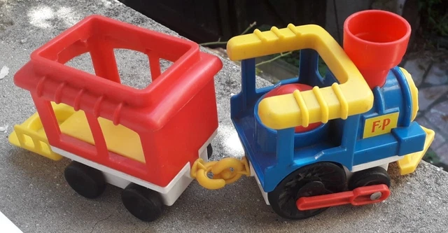 PETIT TRAIN FISHER Price Locomotive Wagon 31 x 12 cm TRES