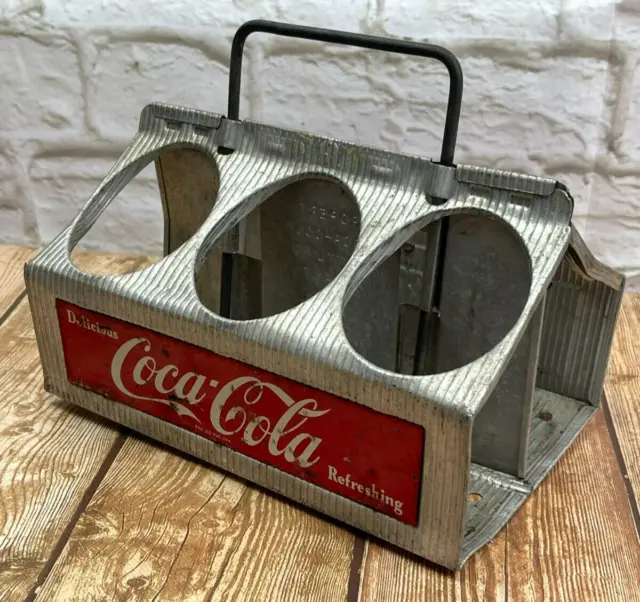 Vintage 1950's Coca Cola 6 Pack Bottle Holder Aluminum Carrier Caddy