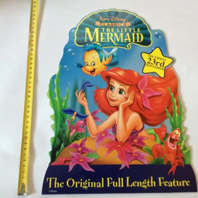 THE LITTLE MERMAID COUNTER CARD DISPLAY STANDEE Video Shop DVD VHS ...