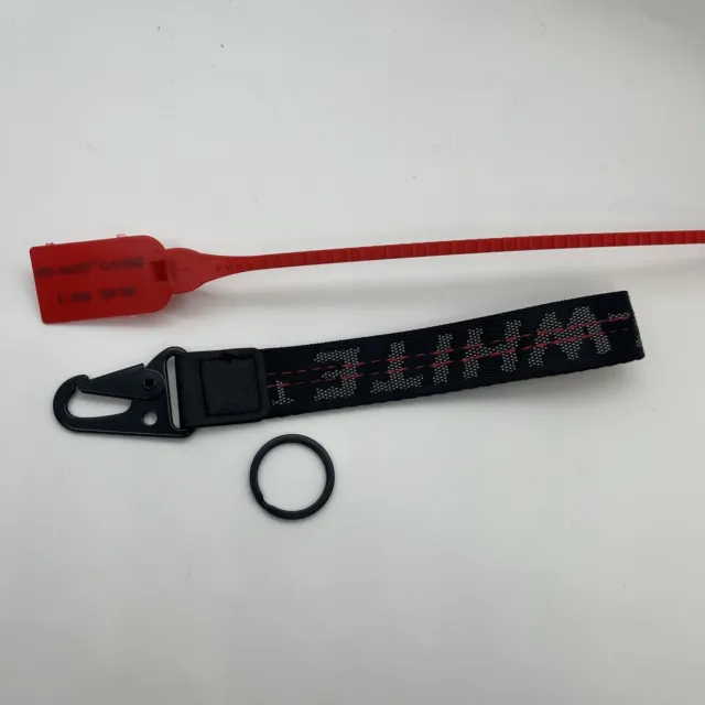 Custom Off White Industrial Key Chain/lanyard With Zip Tie Black and Gray New