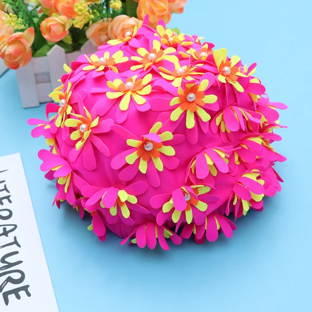 Femmes Bonnet de bain adulte Perle florale 3D Fleur Design Bonnet de bain