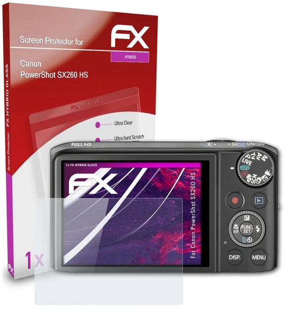 atFoliX Glass Protector for Canon PowerShot SX260 HS 9H Hybrid-Glass