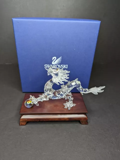 Swarovski Crystal Dragon Figurine 238202 Zodiac w Base & Original Box