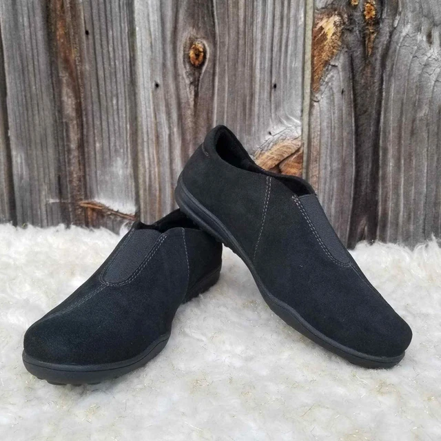 7 Moccasin Taos Center Peace Black Suede Leather Loafer Sport Light Hiker