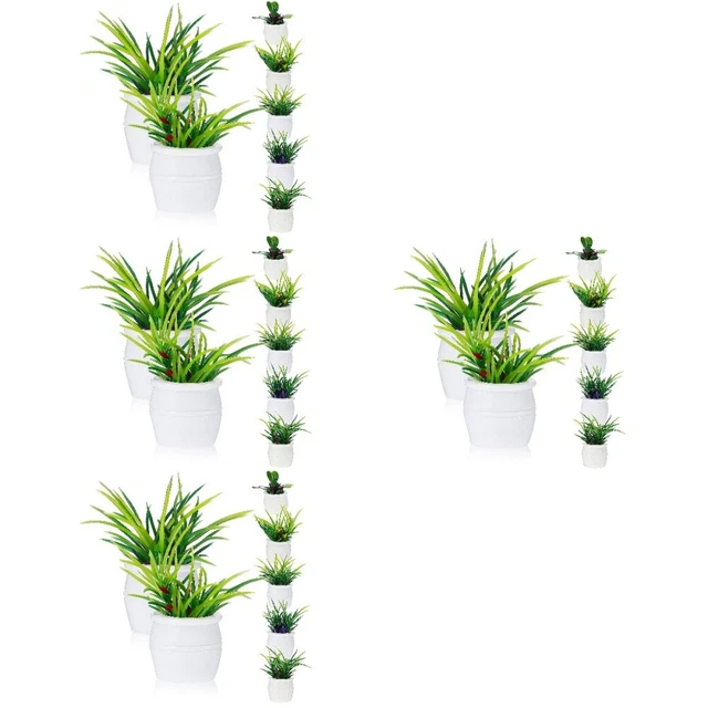28 PIEZAS Casa de muñecas Bonsai Set Mini Jardín Plantas en Macetas
