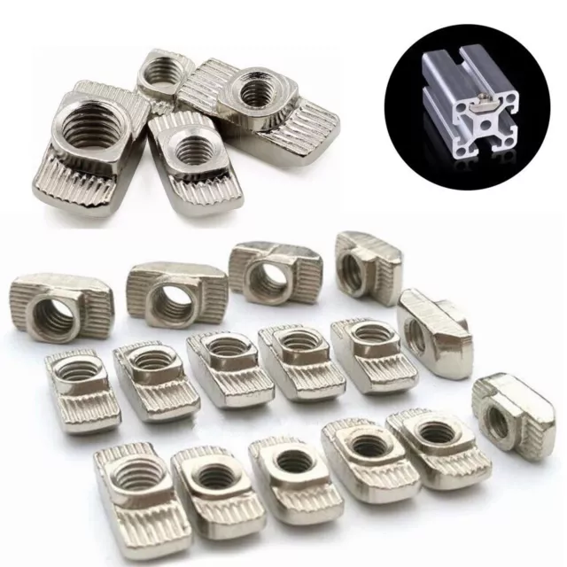 10/30X M3~M8 Drop in Tee T-nut T-slot Aluminium Profile Extrusion For 3D Printer