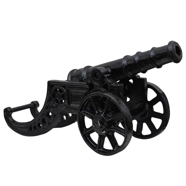 Cañón Decoración Escultura Jardín Hierro Estilo Antiguo negro