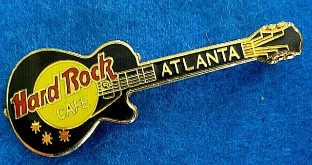 ATLANTA GIBSON BLACK LES PAUL GUITAR 4LC LARGE GRID BACK Hard Rock Cafe PIN