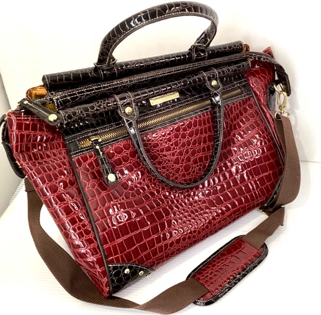 Samantha Brown Woman’s Carry on Travel Bag Crocodile Embossed Faux Leather Red
