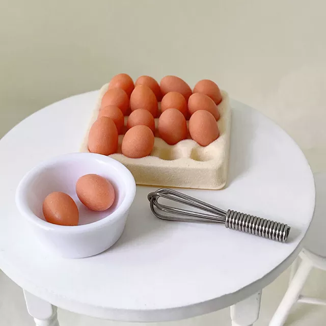 1/4/17PCS Simulation Food Egg With Tray Dollhouse Kitchen Toy Doll Accessorie Le