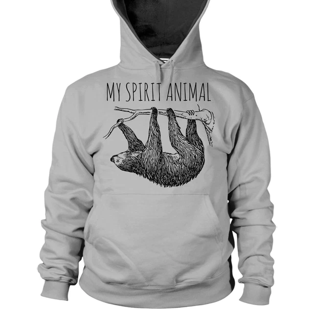 My Spirit Animal Hoodie Sloth Animal Real Hanging on Branch Chill Jumper L70