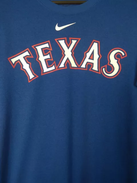 Camiseta de béisbol azul Nike de fanático de Texas MLB para hombre talla S ig93 3