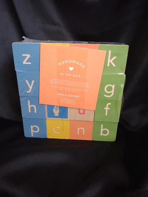 Uncle Goose Handcrafted Wooden Learning Blocks Sign Language Made In USA NEW!!!