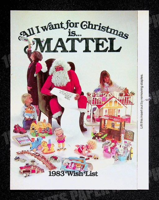 MATTEL 1983 12 Page Christmas Catalog Brochure Poochie Smurfs He-Man