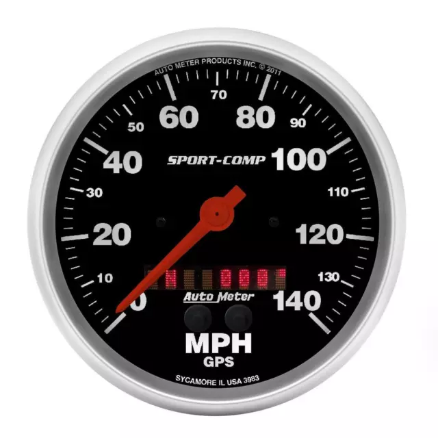 AutoMeter 3983 GAUGE, SPEEDOMETER, 5" , 140MPH, GPS, SPORT-COMP Body