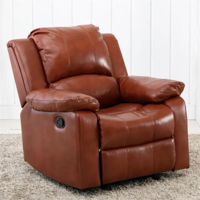 Comfort Pointe Clifton Caramel Faux Leather Glider Rocker Recliner
