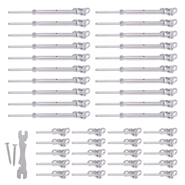 20× 1/8" Cable Railing Kit Tool Hardware Adjustable Stairs Deck Stainless Steel 20× 1/8" Cable Railing Kit Tool Hardware Adjustable Stairs Deck Stainless Steel