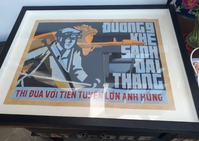 NORTH VIETNAM WAR Viet Cong Propaganda Poster Original Period x2 framed ...