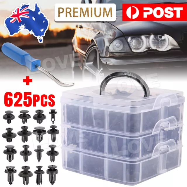 625 PCS Car Body Trim Clips Retainer Bumper Auto Panel Push Plastic  Fastener Kit