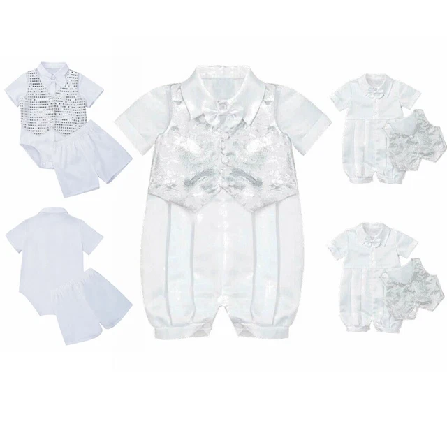 Baby Boys Christening Set Baptism Bodysuit Outfits Toddler Gentleman Costume