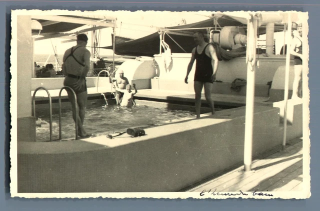 Tirage Argentique Vintage - Piscine à Brighton, Angleterre - Circa 1950 - Format 13x18 Cm